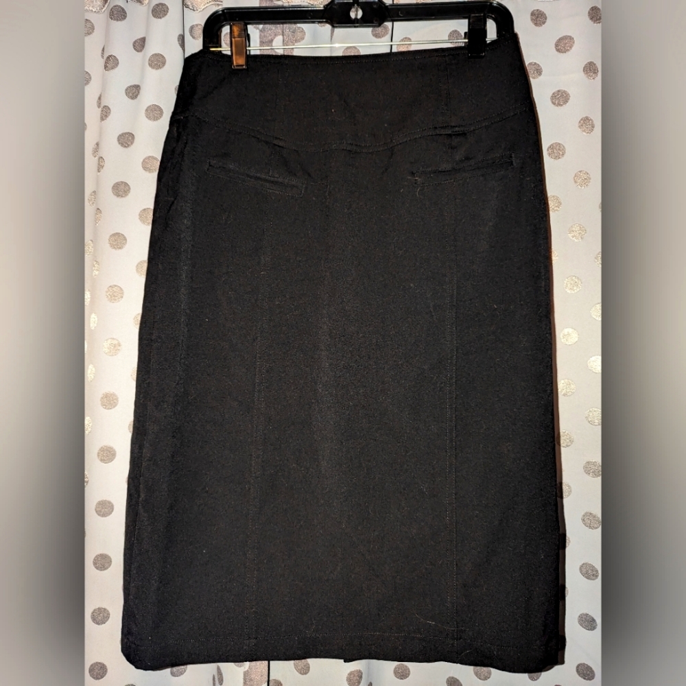 GRACE ELEMENTS Black Pleated Hem Pencil Skirt 8